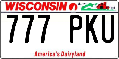 WI license plate 777PKU