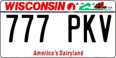 WI license plate 777PKV