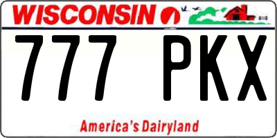 WI license plate 777PKX