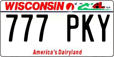 WI license plate 777PKY