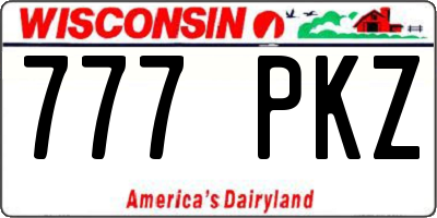WI license plate 777PKZ