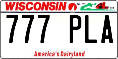 WI license plate 777PLA