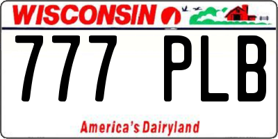 WI license plate 777PLB
