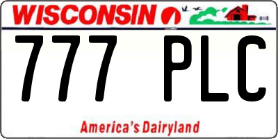 WI license plate 777PLC