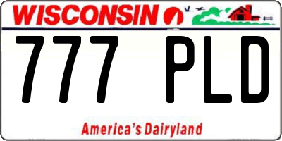 WI license plate 777PLD