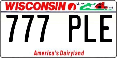 WI license plate 777PLE