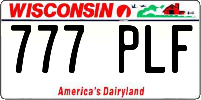 WI license plate 777PLF