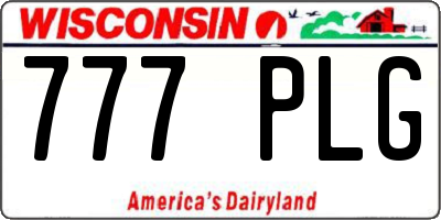 WI license plate 777PLG