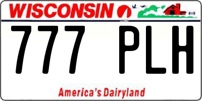 WI license plate 777PLH