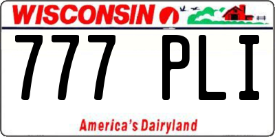 WI license plate 777PLI
