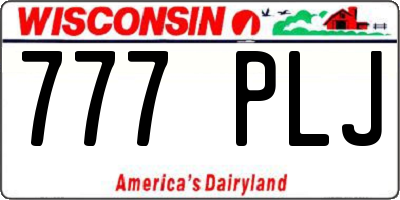WI license plate 777PLJ