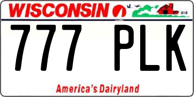 WI license plate 777PLK