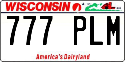 WI license plate 777PLM
