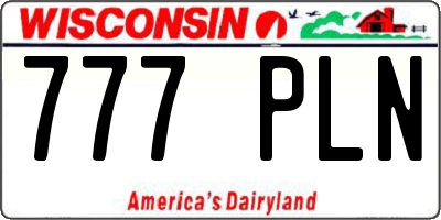 WI license plate 777PLN