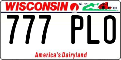 WI license plate 777PLO
