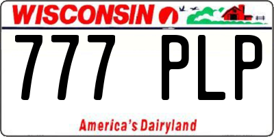 WI license plate 777PLP