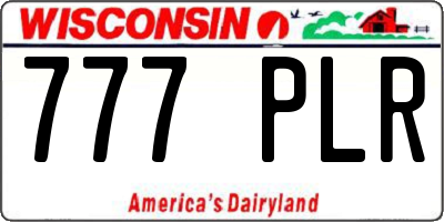WI license plate 777PLR