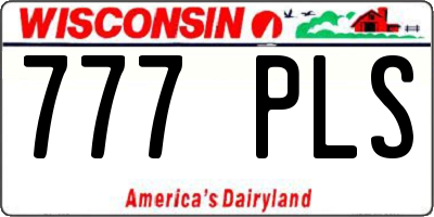 WI license plate 777PLS