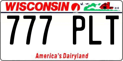 WI license plate 777PLT