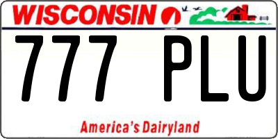 WI license plate 777PLU