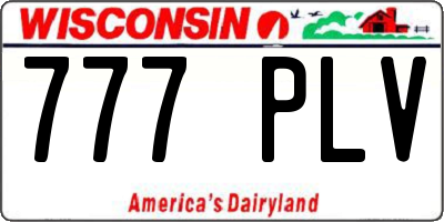 WI license plate 777PLV