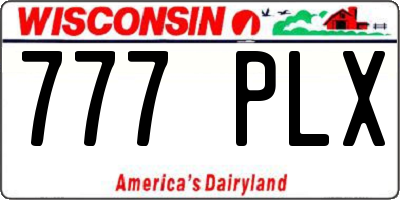 WI license plate 777PLX