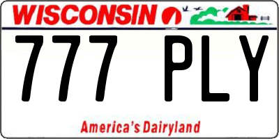 WI license plate 777PLY