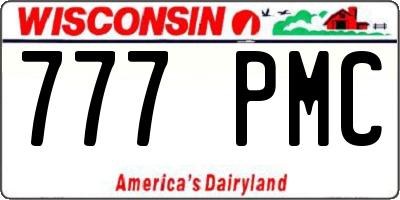 WI license plate 777PMC