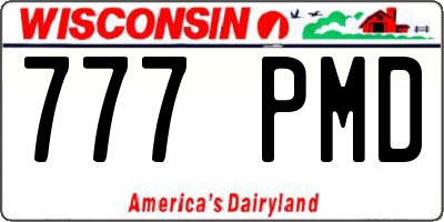WI license plate 777PMD