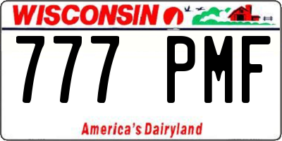 WI license plate 777PMF