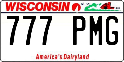 WI license plate 777PMG
