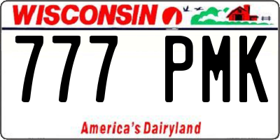 WI license plate 777PMK