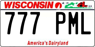 WI license plate 777PML