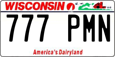 WI license plate 777PMN