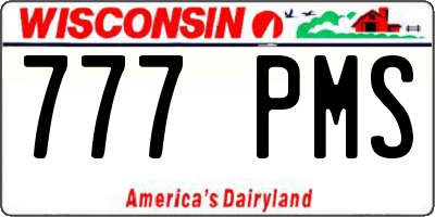 WI license plate 777PMS