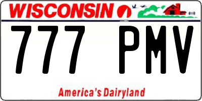 WI license plate 777PMV