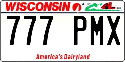WI license plate 777PMX