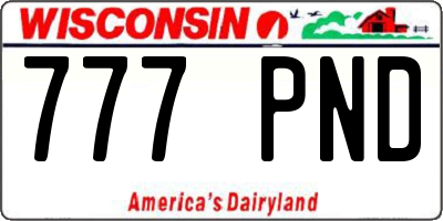 WI license plate 777PND