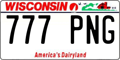 WI license plate 777PNG