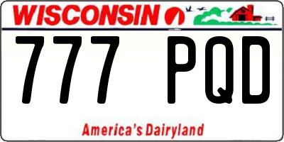 WI license plate 777PQD