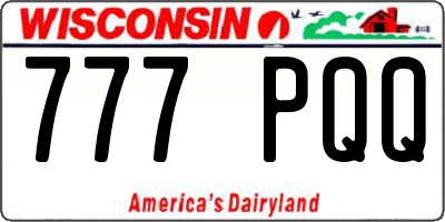 WI license plate 777PQQ