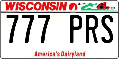WI license plate 777PRS