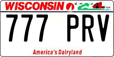 WI license plate 777PRV