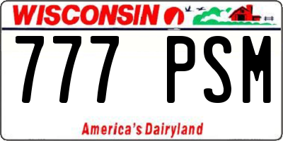 WI license plate 777PSM