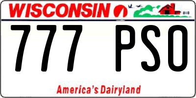WI license plate 777PSO