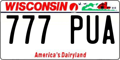 WI license plate 777PUA