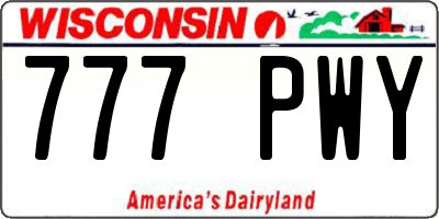 WI license plate 777PWY