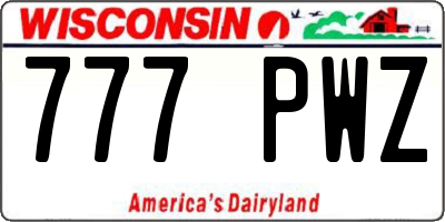 WI license plate 777PWZ