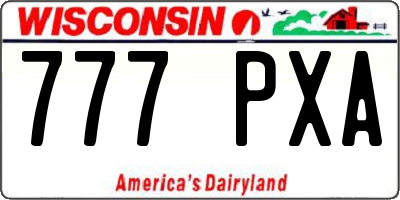 WI license plate 777PXA