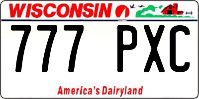 WI license plate 777PXC